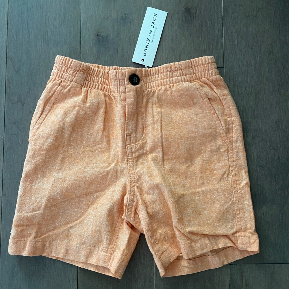 NWT Janie and Jack Toddler Boys Linen Blend Shorts - Size 4T